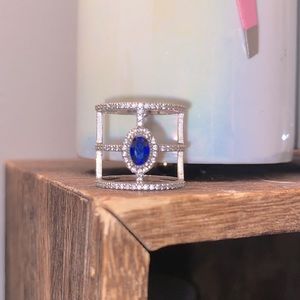Neiman Marcus blue sapphire sterling 7 NWOT